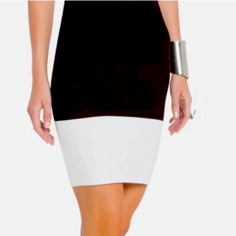BCBG black and white bandage skirt xxs